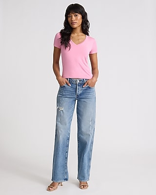 Supersoft Fitted V-Neck Double Layer Tee