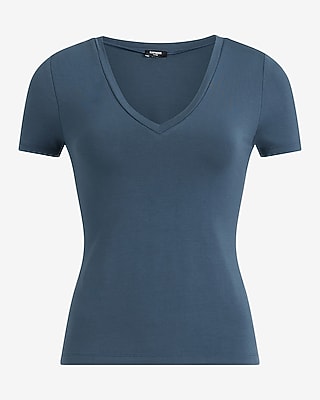 Supersoft Fitted V-Neck Double Layer Tee