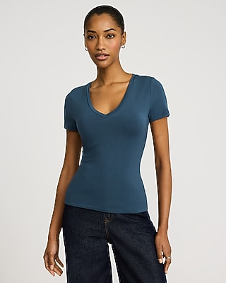 Supersoft Fitted V-Neck Double Layer Tee