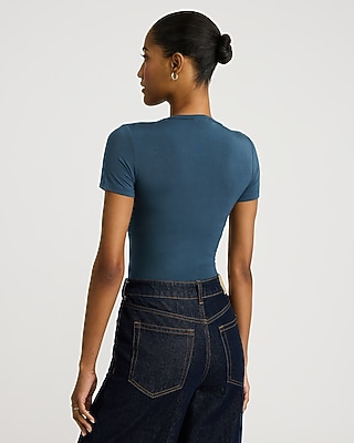 Supersoft Fitted V-Neck Double Layer Tee
