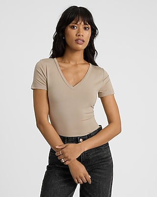 Supersoft Fitted V-Neck Double Layer Tee