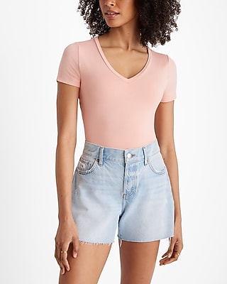 Supersoft Fitted V-Neck Double Layer Tee