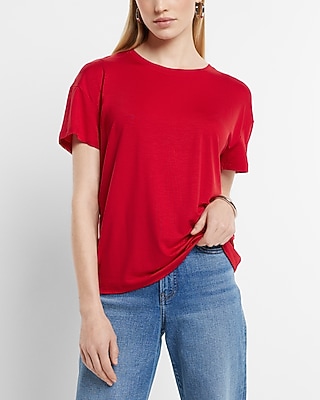 Supersoft Relaxed Crew Neck Tee | Express