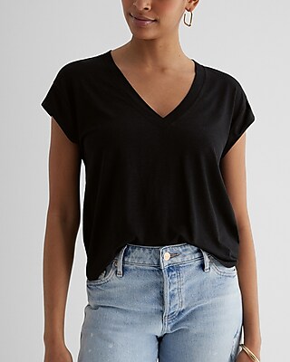Supersoft Linen-Blend Skimming V-Neck Tee