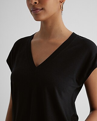 Supersoft Linen-Blend Skimming V-Neck Tee