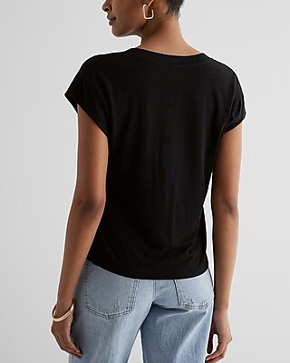 Supersoft Linen-Blend Skimming V-Neck Tee
