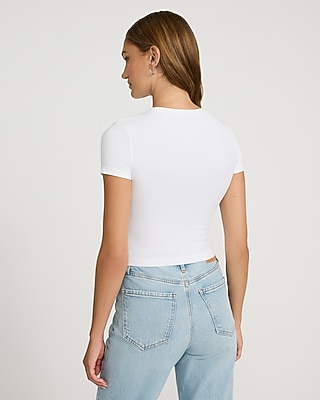 Essential Fitted Ribbed Crew Neck Short Sleeve Baby Tee