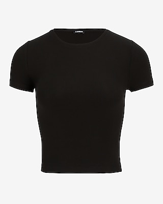 Essential Fitted Ribbed Crew Neck Short Sleeve Baby Tee