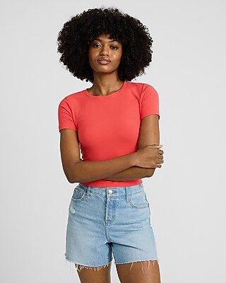 Essential Fitted Ribbed Crew Neck Short Sleeve Baby Tee