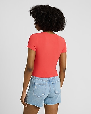 Essential Fitted Ribbed Crew Neck Short Sleeve Baby Tee