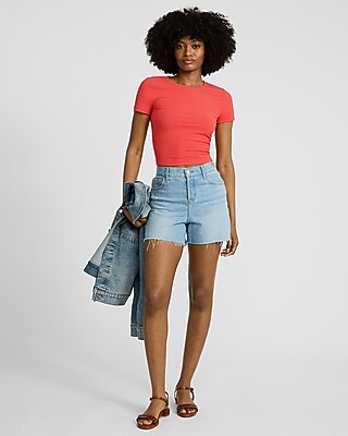 Essential Fitted Ribbed Crew Neck Short Sleeve Baby Tee