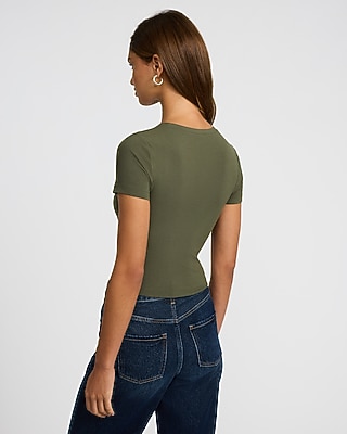 Essential Fitted Ribbed Crew Neck Short Sleeve Baby Tee