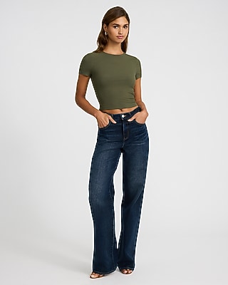 Essential Fitted Ribbed Crew Neck Short Sleeve Baby Tee