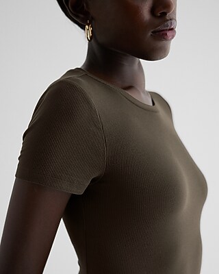 Essential Fitted Ribbed Crew Neck Short Sleeve Baby Tee