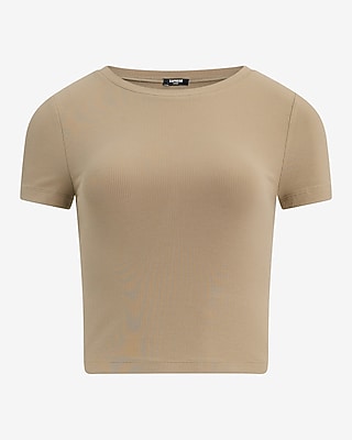 Essential Fitted Ribbed Crew Neck Short Sleeve Baby Tee