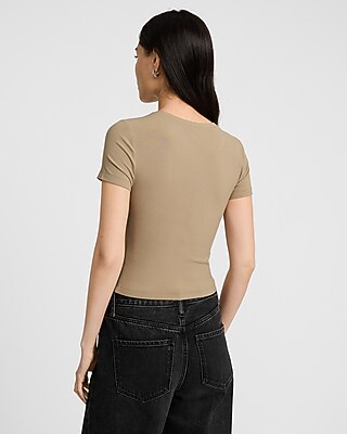 Essential Fitted Ribbed Crew Neck Short Sleeve Baby Tee