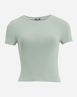 Essential Fitted Ribbed Crew Neck Short Sleeve Baby Tee