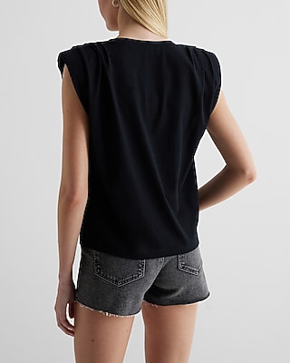 Crew Neck Padded Shoulder Muscle Tee