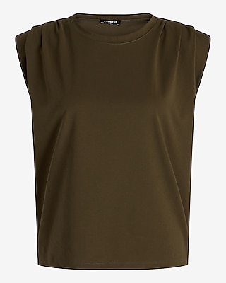 Crew Neck Padded Shoulder Muscle Tee