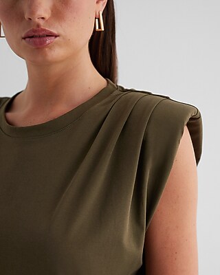 Crew Neck Padded Shoulder Muscle Tee