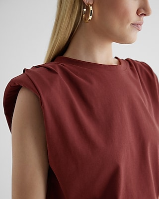 Crew Neck Padded Shoulder Muscle Tee