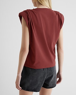 Crew Neck Padded Shoulder Muscle Tee