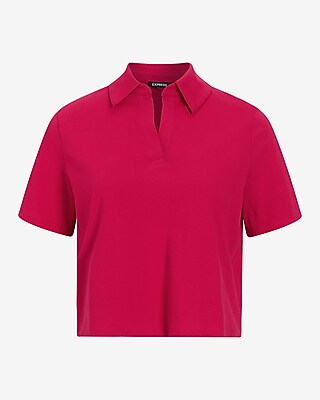 Skimming V-Neck Short Sleeve Polo Top