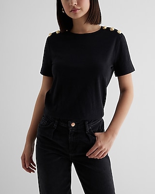 Skimming Crew Neck Ruched Tee | Express