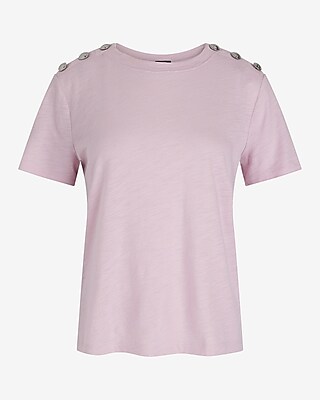 Skimming Novelty Button Crew Neck Tee - image 5