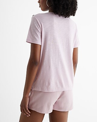Skimming Novelty Button Crew Neck Tee - image 3