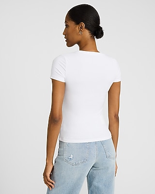 Essential Fitted Ribbed Crew Neck Short Sleeve Tee