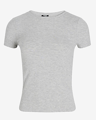 Essential Fitted Ribbed Crew Neck Short Sleeve Tee