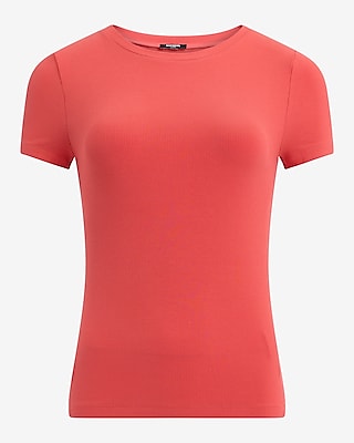 Essential Fitted Ribbed Crew Neck Short Sleeve Tee