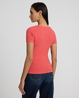 Essential Fitted Ribbed Crew Neck Short Sleeve Tee
