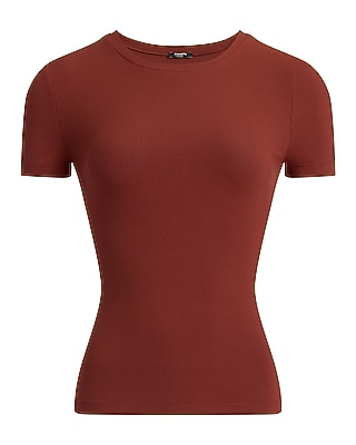 Essential Fitted Ribbed Crew Neck Short Sleeve Tee
