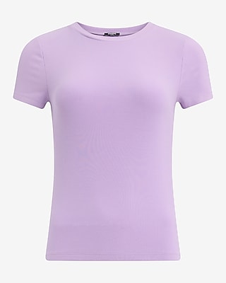 Essential Fitted Ribbed Crew Neck Short Sleeve Tee