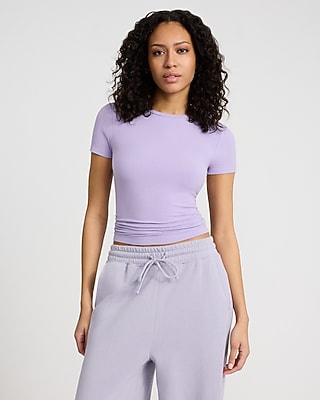 Essential Fitted Ribbed Crew Neck Short Sleeve Tee