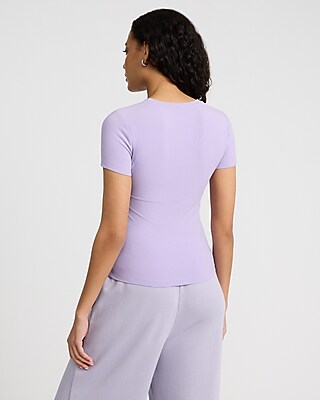 Essential Fitted Ribbed Crew Neck Short Sleeve Tee