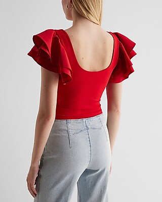 Body Contour High Compression Flutter Sleeve Tee