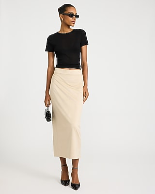 Sheer Ribbed Crew Neck Short Sleeve Tee