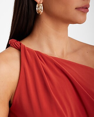 Relaxed Twisted Asymmetrical One Shoulder Top - image 2