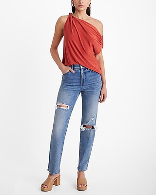Relaxed Twisted Asymmetrical One Shoulder Top - image 4