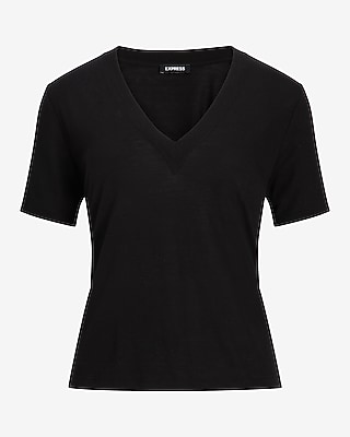 Skimming Linen-Blend V-Neck Tee
