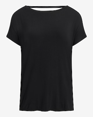 Relaxed Crew Neck Draped Open Back London Tee