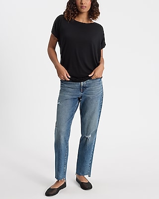 Relaxed Crew Neck Draped Open Back London Tee