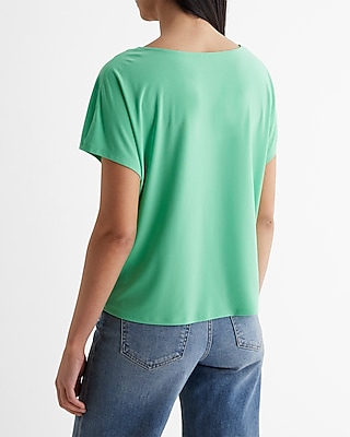 Draped Cowl Neck Short Sleeve Tee