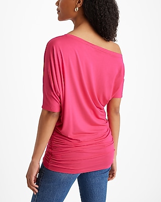 Supersoft Relaxed Off The Shoulder Ruched London Tee