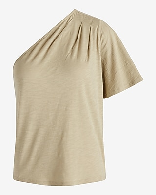 Skimming Pleated One Shoulder Tee - image 5