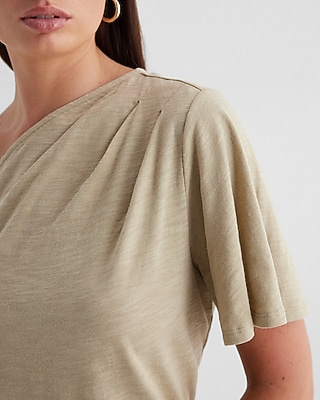 Skimming Pleated One Shoulder Tee - image 2