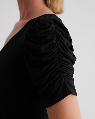 Supersoft Skimming V-Neck Puff Sleeve Tee - image 2